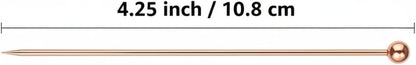 I-MART 15 Pack Stainless Steel Cocktail Picks Martini Olive Skewers, Reusable Metal Garnish Sticks for Drinks, Appetizers, Bloody Mary, Olives, Citrus, Fruit Decor (Gold, 4.25 Inch)