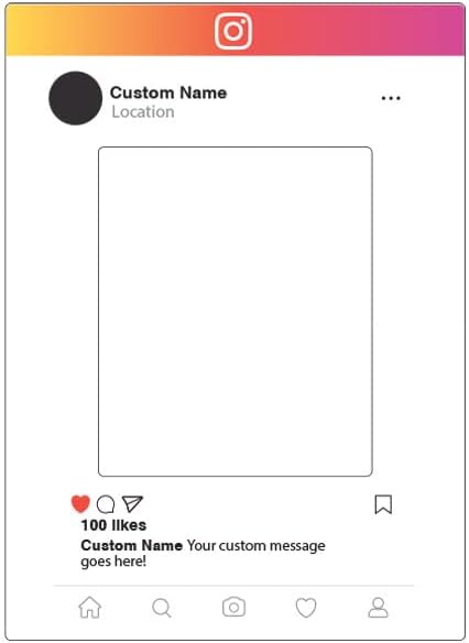 Vispronet Custom Instagram Selfie Frame – 21in x 29in Instagram Photo Booth Frame – Picture Props for Birthday, Graduation, & Parties – Picture Selfie Made from Corrugated Plastic – Fits 1-2 People