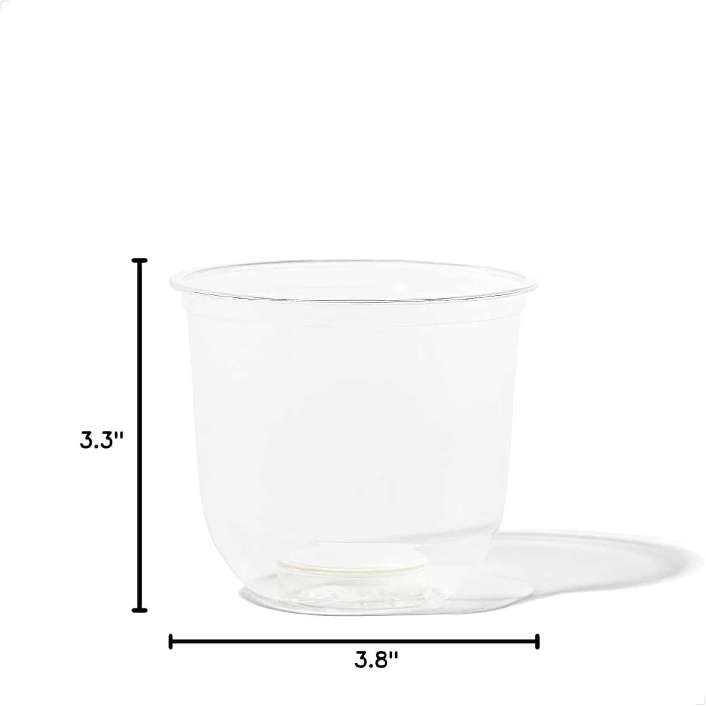 TOSSWARE NATURAL 12oz Arc - Plant Based 98mm Clear Cold Cups - Plastic Alternative for Parties, Bachelorettes, Weddings - Recyclable - Set of 100