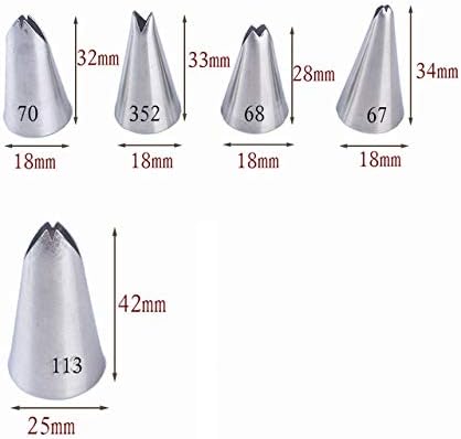 Piping Tips For Cake Decorating, Stainless Steel Icing Piping Nozzles For Pastry Fondant Decorating Tools (C)