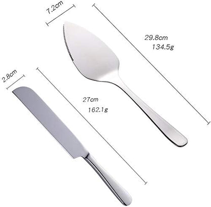 Wedding Cake Knife Server Set, 304 Stainless Steel Spatula Baking Tool Cake Shovel Butter Knives For Pie/Pizza/Cheese (Gold)