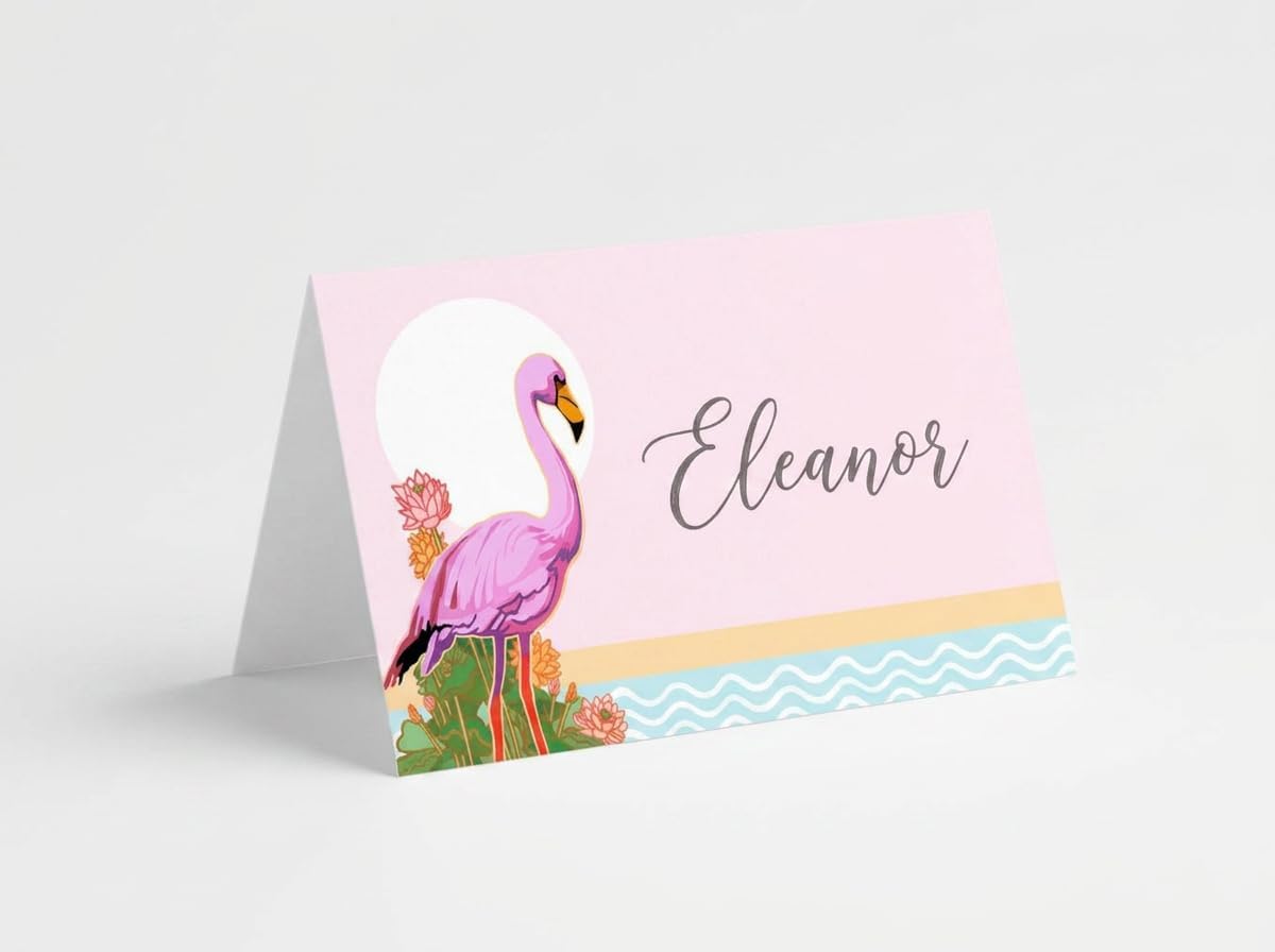 Stonehouse Collection | Tropical Fish Party Name Cards | Oceanside Table Tent Cards | Beach Name Cards | 25 Count (Tropical Fish)