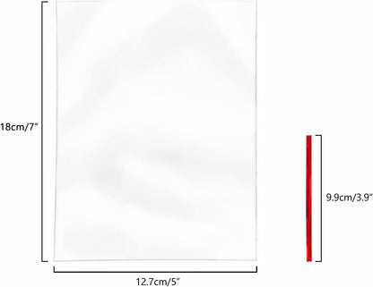 XLSFPY 100PCS Clear Cellophane Bags, 5x7 Small Treat Bags with Ties, Cake Pop Bags, Candy Bags, Goodie Bags, Rice Crispy Treat Bags, Clear Bags for Favors Birthday Party (5'' x 7'')