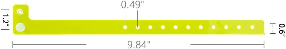 Ouchan Plastic Event Wristbands Neon Green- 100 Pack Vinyl Wristbands for Party