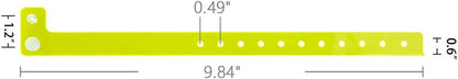 Ouchan Plastic Event Wristbands Neon Green- 100 Pack Vinyl Wristbands for Party