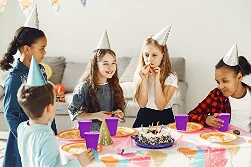 DecorRack 20 Party Cups 12 oz Disposable Plastic Cups for Birthday Party Bachelorette Camping Indoor Outdoor Events Beverage Drinking Cups (Black, 20)