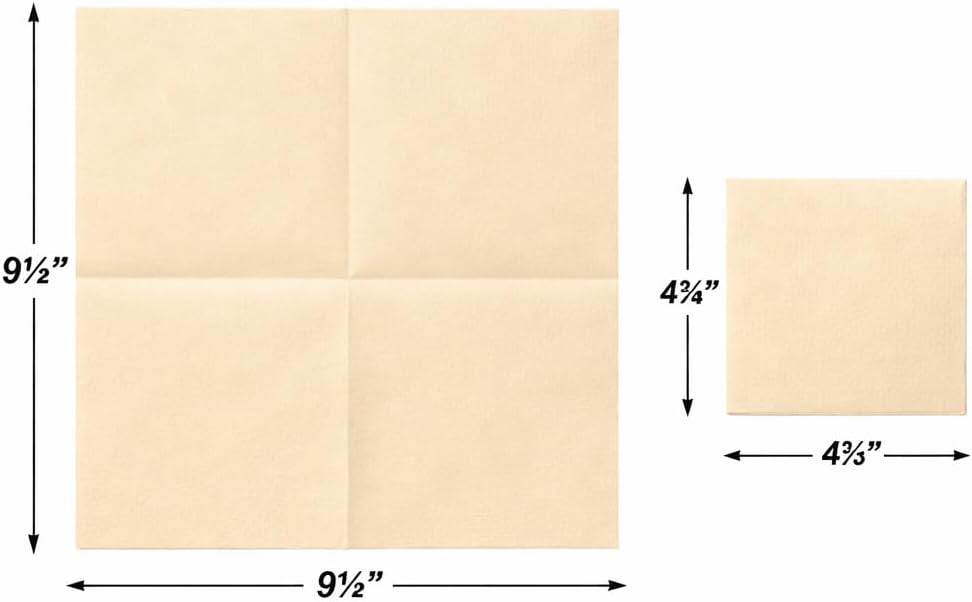 AH AMERICAN HOMESTEAD Cocktail Napkins-Disposable Beverage/Bar Napkins-White Linen-Like Square Napkins-Eco-Friendly & Compostable-Everyday Use, Party or Wedding 4.75inch x 4.75inch (100 Count, White)