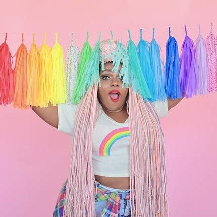 9.8in Blue Tissue Paper Tassel DIY Hanging paper decorations Party Garland Decor for Party Decorations Wedding,Festival,Baby Shower Decoration 20PCS25cm