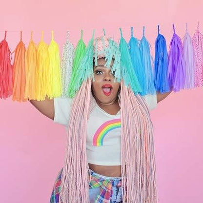 9.8in Blue Tissue Paper Tassel DIY Hanging paper decorations Party Garland Decor for Party Decorations Wedding,Festival,Baby Shower Decoration 20PCS25cm