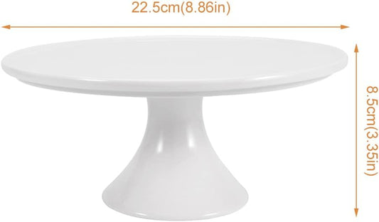 9-Inch Round White Porcelain Cake Stand - Show Off Your Desserts, Celebrate in Style, Perfect for Holiday Gatherings, Weddings & Parties