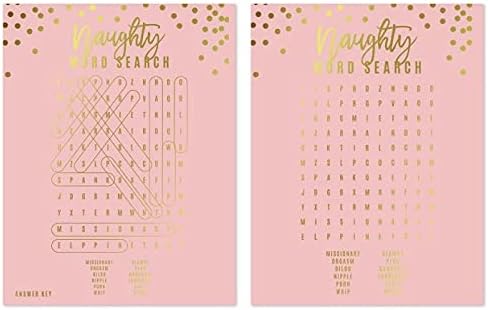Andaz Press Blush Pink and Metallic Gold Confetti Polka Dots Bachelorette Party Bridal Shower Collection, Scavenger Hunt Game Cards, 20-Pack
