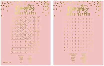Andaz Press Blush Pink and Metallic Gold Confetti Polka Dots Bachelorette Party Bridal Shower Collection, Scavenger Hunt Game Cards, 20-Pack