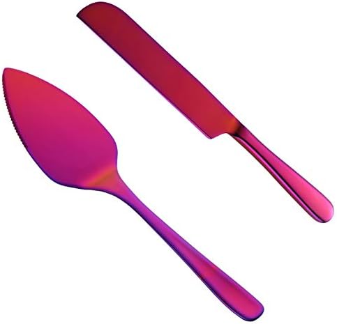 Wedding Cake Knife Server Set, 304 Stainless Steel Spatula Baking Tool Cake Shovel Butter Knives For Pie/Pizza/Cheese (Gold)