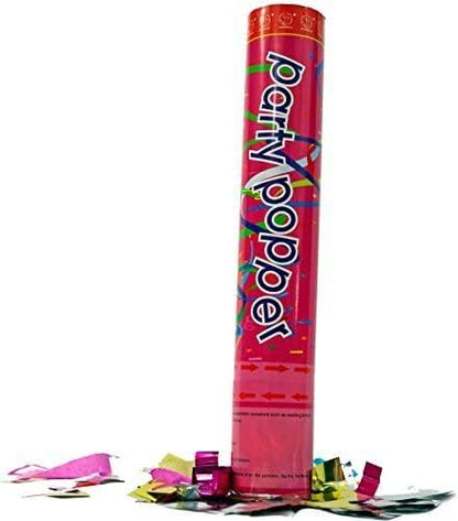 (12 Pack) Large (12 Inch) Confetti Cannons Air Compressed Party Poppers Indoor and Outdoor Safe Perfect For Any Party New Years Eve or Wedding Celebrations Shoot Streamers 10 Foot
