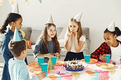 DecorRack 20 Party Cups 12 oz Disposable Plastic Cups for Birthday Party Bachelorette Camping Indoor Outdoor Events Beverage Drinking Cups (Black, 20)