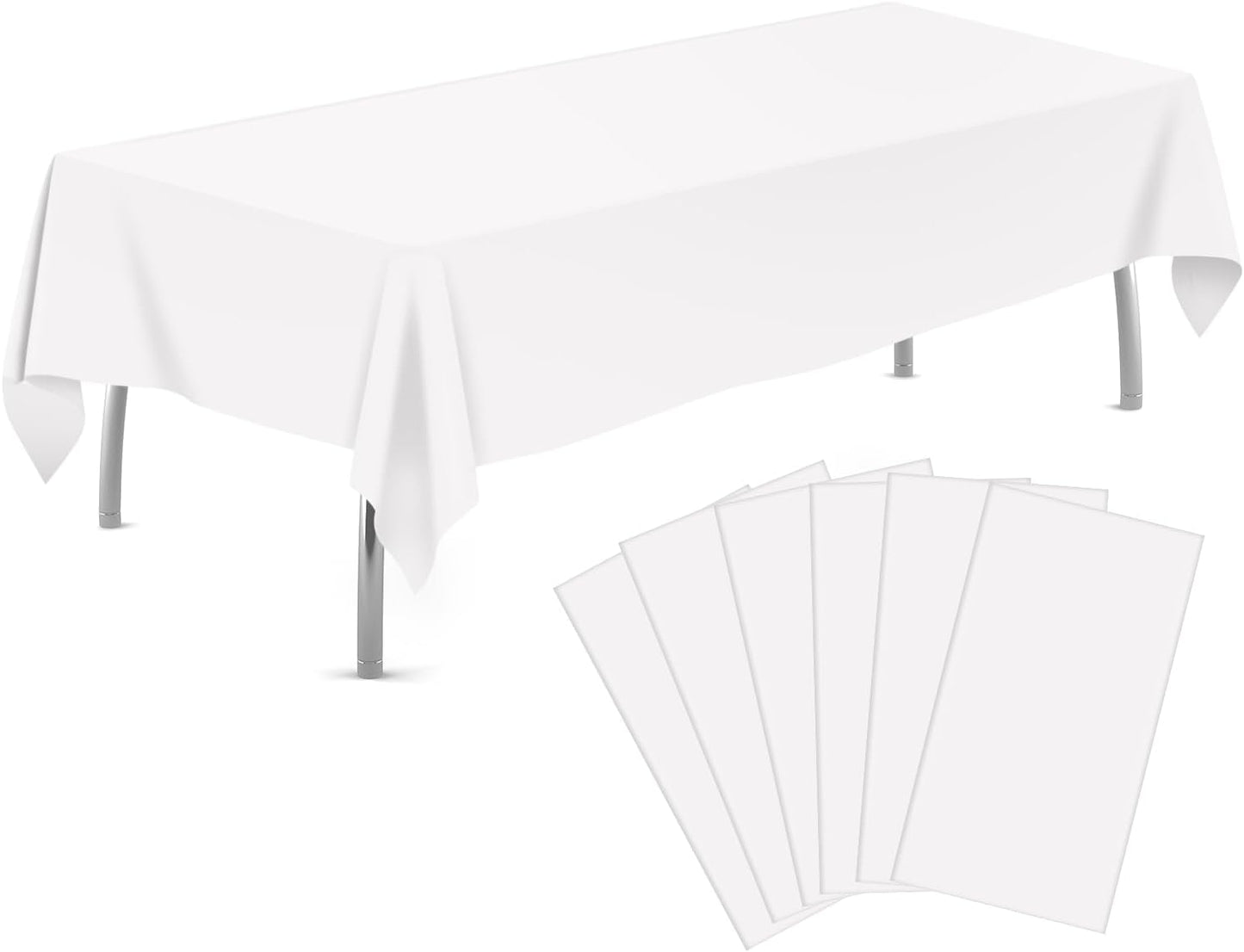 tujol Royal Blue 6 Pack Plastic Table Cloth 54" x 108", Disposable Tablecloths Rectangle Table Cover, Plastic Tablecloths for Parties