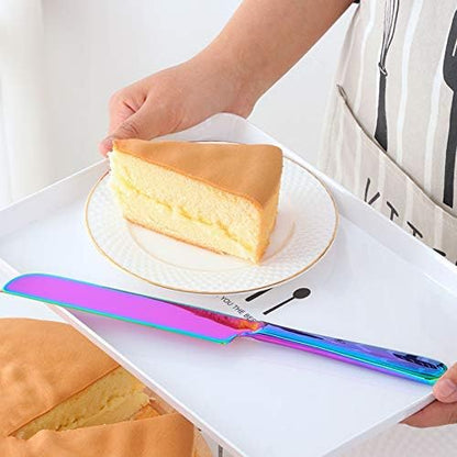 Wedding Cake Knife Server Set, 304 Stainless Steel Spatula Baking Tool Cake Shovel Butter Knives For Pie/Pizza/Cheese (Gold)