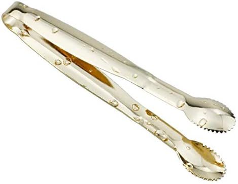 5.75" Mini Appetizer Tongs Set, Tiny Stainless Steel Small Tongs for Serving, Tea Party, Coffee Bar, Desserts, Set of 4 (Gold)