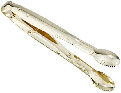 5.75" Mini Appetizer Tongs Set, Tiny Stainless Steel Small Tongs for Serving, Tea Party, Coffee Bar, Desserts, Set of 4 (Gold)