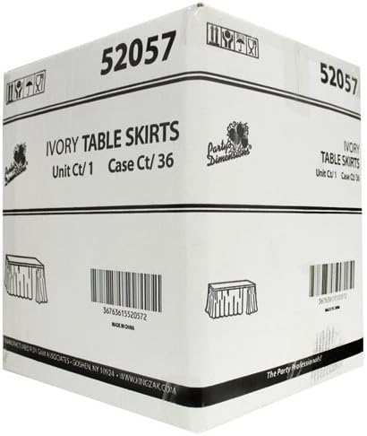 Party Dimensions Plastic Table Skirt, 29-Inches by 14-Feet - White - 6 Pack
