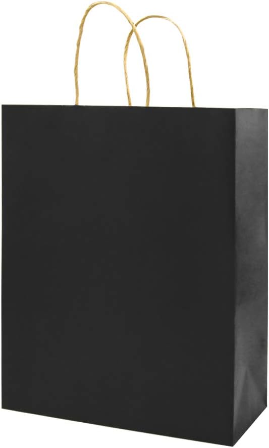 bagmad 50 Pack 5.25x3.25x8 Inch Small Brown Paper Gift Bags with Handles Bulk, Kraft Paper Bags for Party Favors Grocery Retail Shopping Wedding Craft Cub Sacks (Green)
