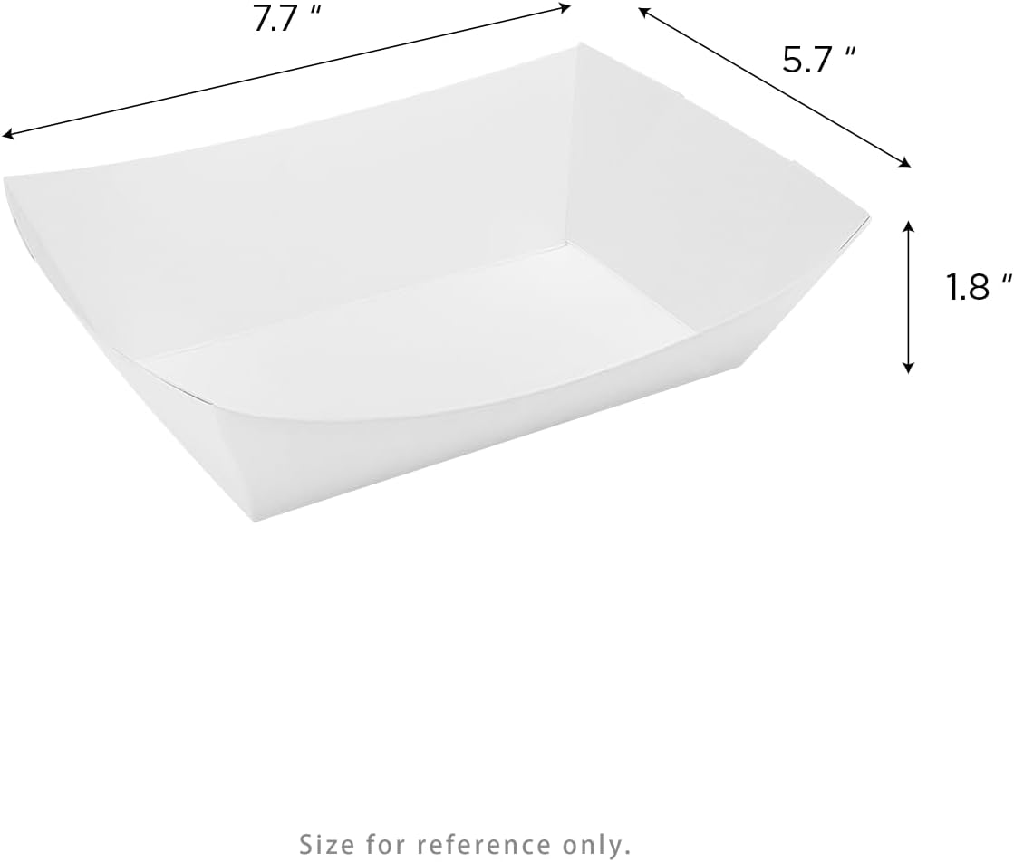 Karat Paper Food Trays Disposable [2 LB - 1,000 ct] Sturdy Food Boats, Leak Resistant | Ideal for Snacks, Nachos and Finger Foods