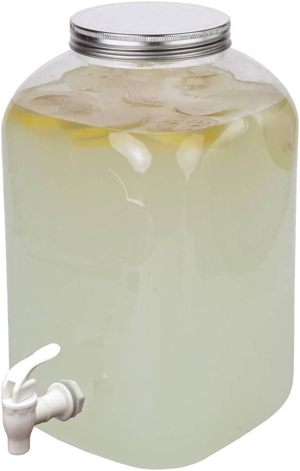Lily's Home - 2 Gallon Beverage Dispenser with Lid and Spigot (Set of 2), BPA Free, Plastic Drink Dispenser for Water, Iced Tea, Juice, Lemonade - Party, Wedding, Event & Lemonade Stand Essentials
