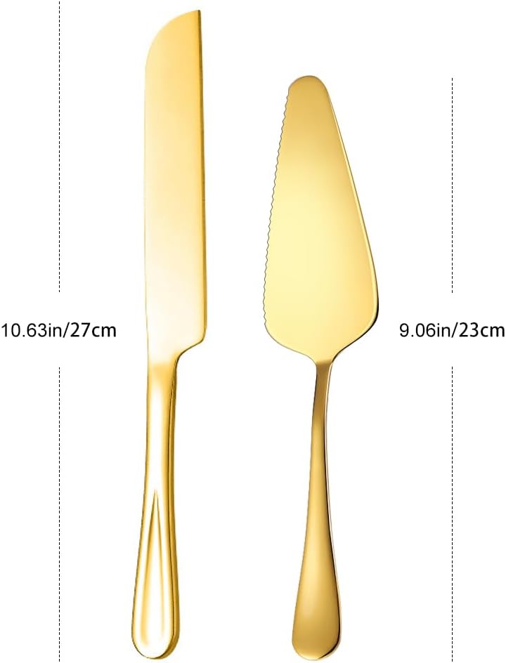Wedding Cake Knife and Server Set Silver,Stainless Steel Cake Cutting Set,2Pcs Include Cake Cutter And Cake Server for Wedding, Birthday, Parties and anniversary, Dishwasher Safe
