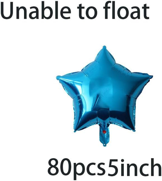 5 Inch Star Shape Foil Balloon 80pcs Mini Mylar Helium Balloons Rainbow Star Balloons for Birthday Party Wedding Party Decoration. （cannot float）