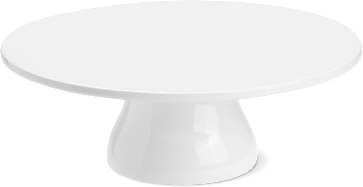 12 inch Porcelain Cake Stand, Round Dessert Stand, Cupcake Stand for Birthday Parties, Weddings, Baby Shower and Other Events, White