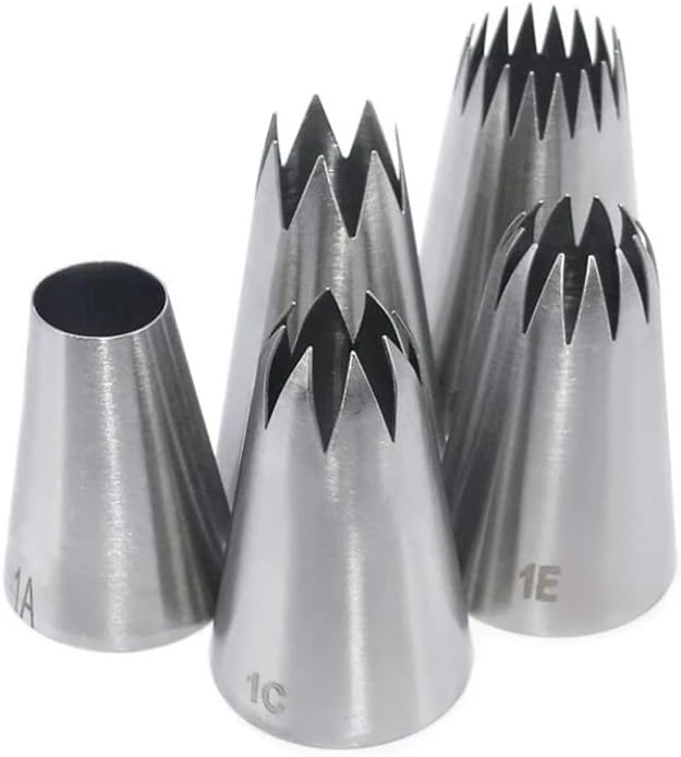 Icing Piping Tip Set,3 Large Decorating Tips Stainless Steel,DIY Cream Rose Flower Piping Tips,Cupcake Pastry Tips for Cake Decorating(1M 2D 2F)