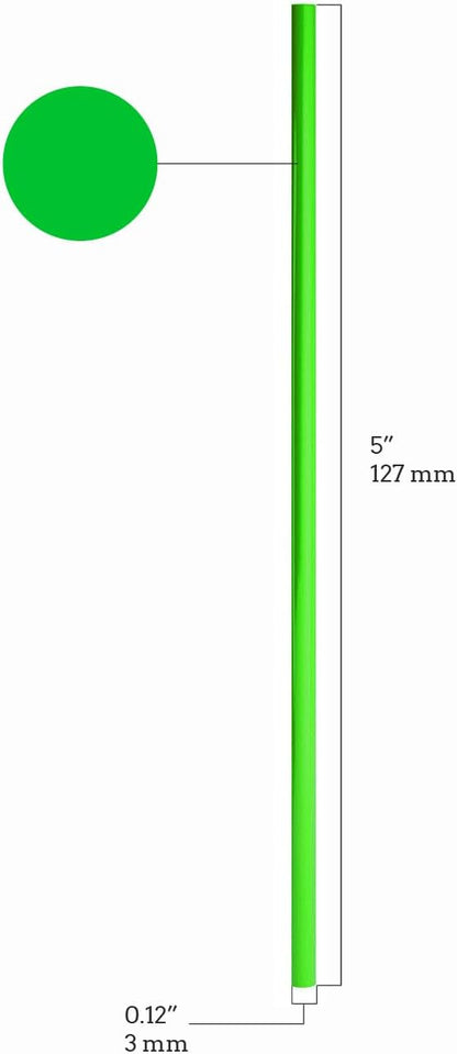 Disposable Plastic Coffee Stirrer Straw - 5 Inch Sip Stir Stick (1000, Neon)