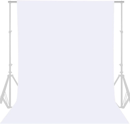 GFCC 8FTX10FT White Backdrop Background for Photography Photo Booth Backdrop for Photoshoot Background Screen Video Recording Parties Curtain