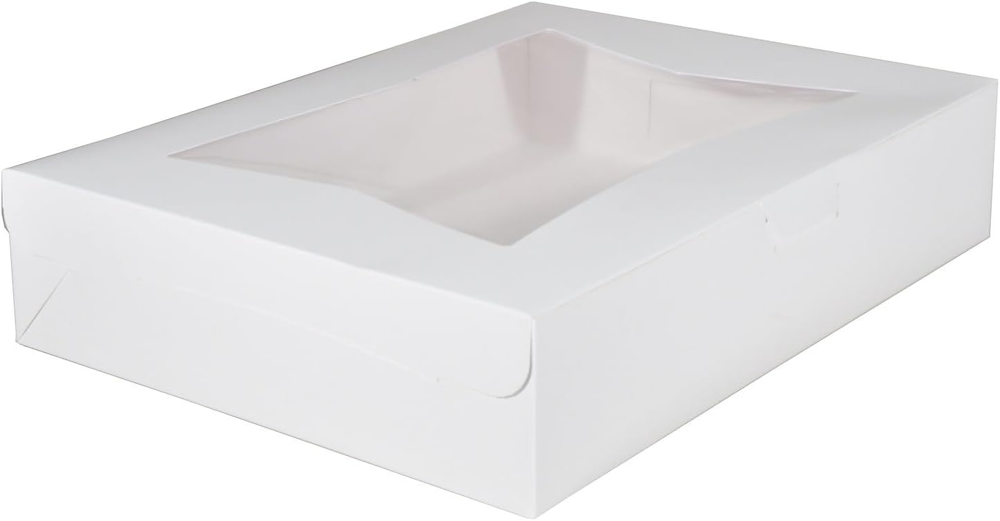 Southern Champion Tray 1029 Premium Clay Coated Kraft Paperboard White Non-Window Sheet Cake and Utility Box, 19" Length x 14" Width x 4" Height, 1/2 Sheet (Case of 50)