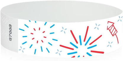 500 WristCo Red Stars Tyvek Wristbands for Events - Comfortable Tear Resistant Paper Bracelets ID Wrist Bands for Concerts Festivals Admission Party Identification Tours