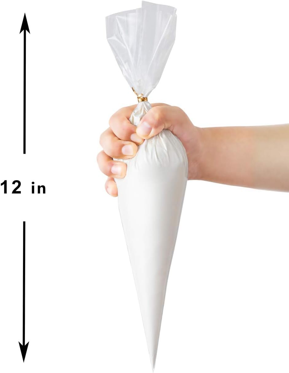 KTOB 100% Compostable Piping bags - 12 Inch 100 Anti Burst Disposable Pastry Bags, Eco Friendly Icing Bags for Cake and Cookie Decoration