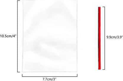 XLSFPY 100PCS Clear Cellophane Bags, 5x7 Small Treat Bags with Ties, Cake Pop Bags, Candy Bags, Goodie Bags, Rice Crispy Treat Bags, Clear Bags for Favors Birthday Party (5'' x 7'')