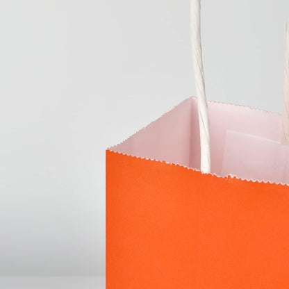 Oikss 100 Pack 8x4.75x10 Inch Medium Brown Kraft Paper Bags with Handles Bulk for Wedding Birthday Party Favors Grocery Retail Shopping Business Goody Craft Gift Bags Sacks (Plain Natural 100 Count)