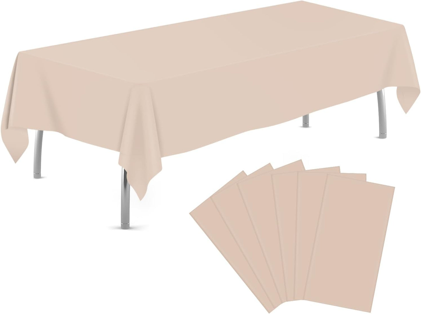 tujol Royal Blue 6 Pack Plastic Table Cloth 54" x 108", Disposable Tablecloths Rectangle Table Cover, Plastic Tablecloths for Parties