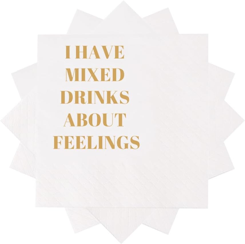 Funny Cocktail Napkins 100Pcs Funny Quotes Saying Disposable Paper Party Napkins 4.5 x 4.5 Two-ply (I Feel Sorry For People Who Don’t Know Us Napkins)