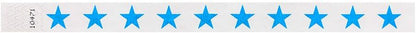 500 WristCo Red Stars Tyvek Wristbands for Events - Comfortable Tear Resistant Paper Bracelets ID Wrist Bands for Concerts Festivals Admission Party Identification Tours