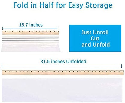 JOYIT 100 ft Clear Cellophane Wrap Roll (31.5 in x 100 ft) - 3 Mil Thicken Cellophane Roll,Cellophane Bags Large,Wrapping Paper for Flower Gift Baskets Wrap (31.5" fold into 16")