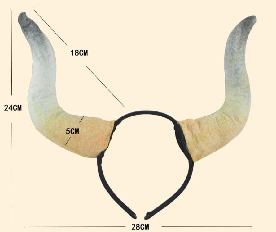 BinaryABC Large Bull Horns Costume Headband,Halloween Goat Horns Cosplay Costume Accessory,Halloween Party Favor