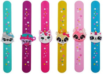 Cat Slap Bracelets for party- Silicone Wristbands Adjustable Party Favors, Classroom Prizes, Carnival Games - Birthday Gifts for Adults(6Pack)-LOCHSOEL
