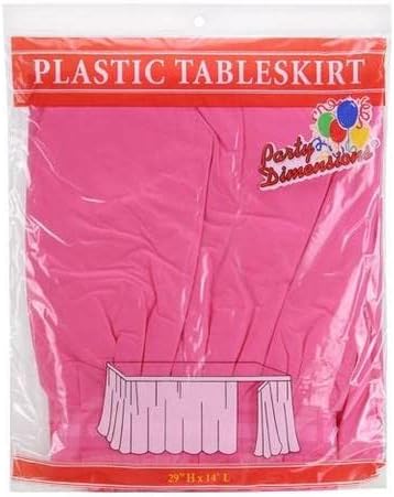 Party Dimensions Plastic Table Skirt, 29-Inches by 14-Feet - White - 6 Pack