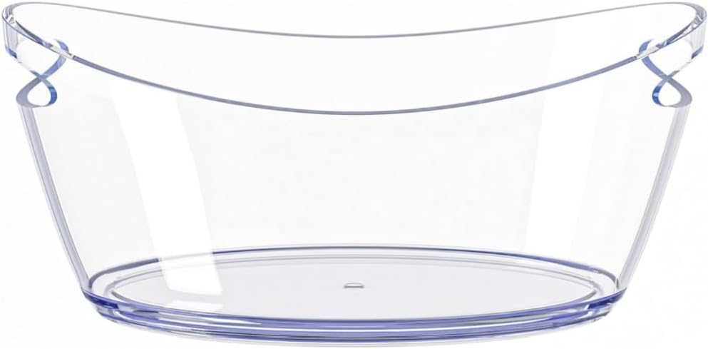 OUKEYI Ice Buckets for Parties, 5.5 Liter Large Clear Acrylic Food Grade Ice Bucket, Mimosa Bar Supplies Beverage Tub for Champagne Beer Sparkling Wine Cocktails, 16.9, Transparent, OUKEYI-100894