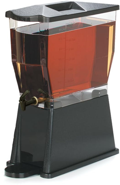 Carlisle FoodService Products Trimline Double Base Rectangular Beverage Dispensers with Spigot for Catering, Buffets, Restaurants, Polycarbonate (Pc), 2 x 3.5 Gallons, Black