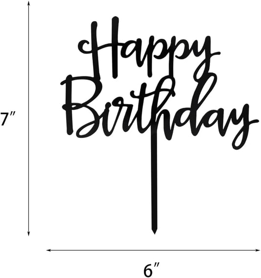 Happy Birthday Cake Topper, Mirrored Gold Acrylic Versatile Cake Topper for Birthday Party Decoration Ideas, Perfect Keepsake for your family and friends