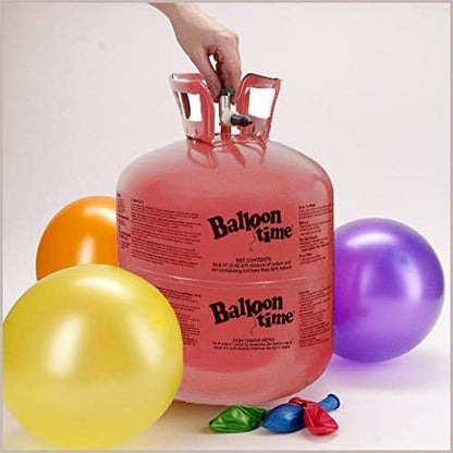 Helium Tank for Balloons At Home, 50 Balloons and White Ribbon, 12 Black Balloon Weights, Plus Balloon Tying Tool