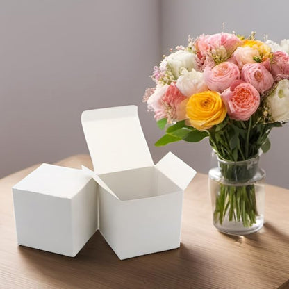 Oletx 24 Pcs Colorful Paper Gift Boxes, Small Candy Boxes Bulk, 3x3x3 inch Gift Box with Lids, Goodie Treat Boxes for Party Favors, Birthday Gifts, Wedding Gifts